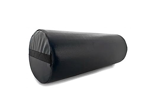 QUIRUMED Rollkissen, 55 x 20 cm, Farbe Schwarz, Kunstleder, ergonomisch, mit Schaumstoff gefüllt, für Yoga, für Fitness, für Massage von Quirumed