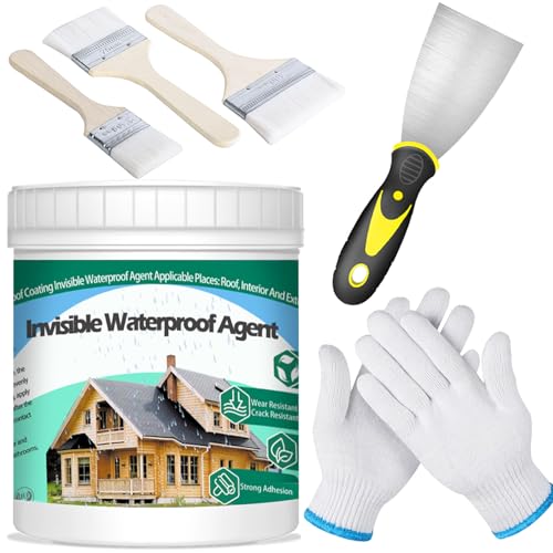 QUKLOGEN 1Kg 35.3Fl.oz Transparenter Wasserdichter Beschichtungsmittel mit Hölzernem Bürsten Schaufeln Schaber Handschuh für Badezimmer,Fliesen Leck Wasserdichter Universalabdichtung QUKLOGEN 1Kg 35.3Fl.oz Transparenter Wasserdichter Beschichtungsmittel mit Hölzernem Bürsten Schaufeln Schaber Handschuh für Badezimmer,Fliesen Leck Wasserdichter Universalabdichtung von QUKLOGEN