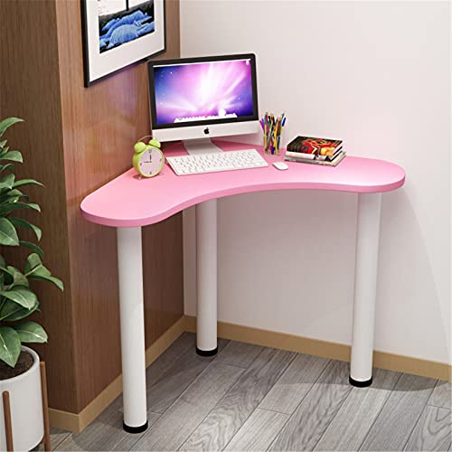 Dreieck-Dressing-Tisch, multifunktionale kompakte PC-Workstation, Corner-Computertisch für Home-Schlafzimmer, kleiner Schreibtisch-robuster Schreibtisch, 65x65.x74 cm,Rosa von QULONG