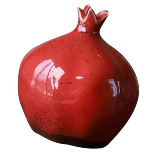 Granatapfel-Keramik-Ornamente Hochzeit Blumenvase Kugeldekor Vasen-Ornamente Blumenvase Aus Keramik Trockenblumenvase Knospenvase Dekorative Blumenvase Kleine Vase Grüne Vase Rot QUMIIRITY von QUMIIRITY