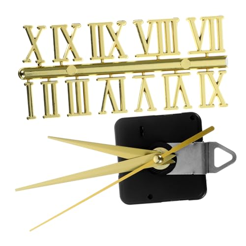 QUMIIRITY 1 Satz DIY Uhrwerk mit Römischen Ziffern Austauschbare Mechanik für Wanduhren Leise Quarzbewegung für Uhrprojekte und Reparaturen von QUMIIRITY