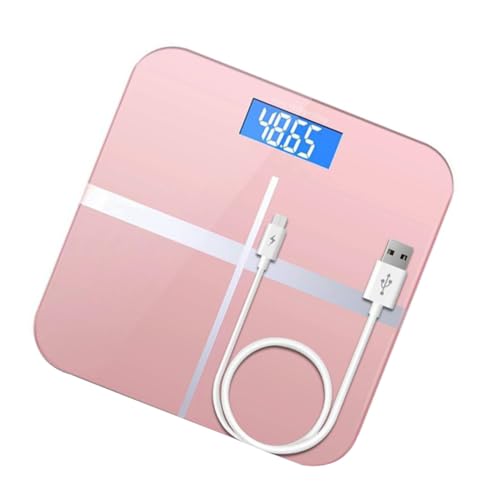 QUMIIRITY 1 Stück USB Wiederaufladbare Körperwaage Roségold Digitale Gesundheitswaage mit Großem Display Präzise Gewichtsanzeige für Erwachsene USB Ladegerät QUMIIRITY 1 Stück USB Wiederaufladbare Körperwaage Roségold Digitale Gesundheitswaage mit Großem Display Präzise Gewichtsanzeige für Erwachsene USB Ladegerät von QUMIIRITY