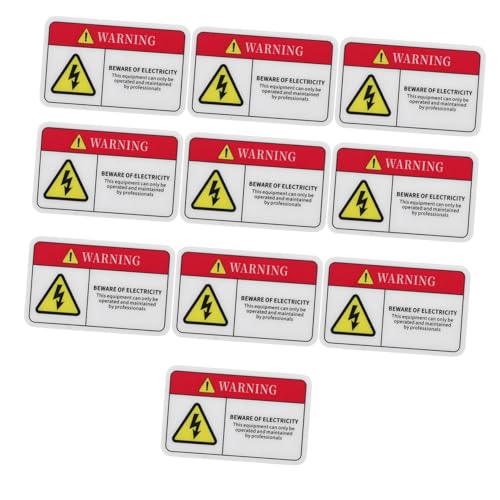 QUMIIRITY 10 Stück PVC Sicherheitswarnaufkleber für Maschinen und Geräte Hochsichtbare Warnschilder für Fabriken Lager und Baustellen Elektrischer Warnhinweis von QUMIIRITY