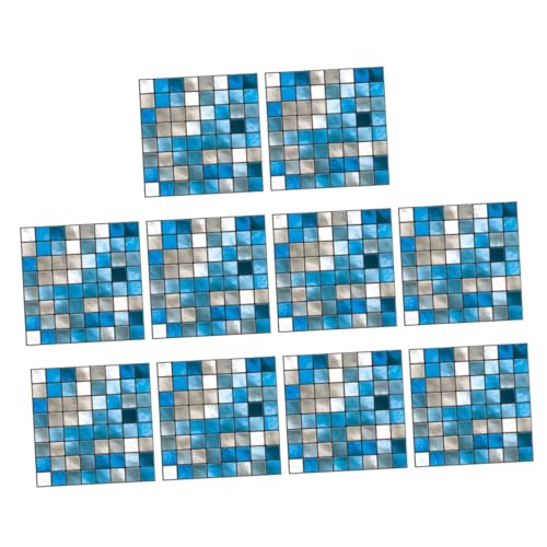 QUMIIRITY 10 Stück Teiliges Mosaikfliesen Wandsticker Selbstklebend PVC Badezimmer Küche Wohnraum Dekoration für Glatte Oberflächen von QUMIIRITY