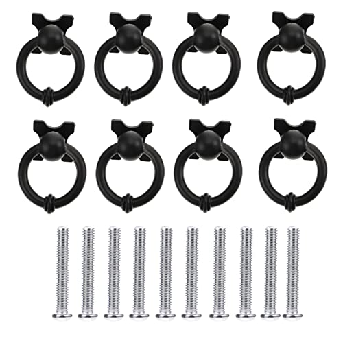 QUMIIRITY 10 Stück Zinklegierung Möbelgriffe Set Langlebige Schubladengriffe für Schränke Kleiderschränke und Küchenschränke Einfache Installation Schwarz mit Schrauben von QUMIIRITY