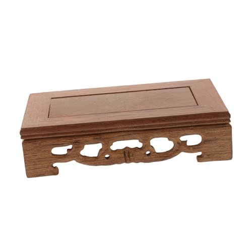 QUMIIRITY Retro Holzsockel Für Blumenvasen Und Bonsai Rechteckige Displaybasis Aus Holz Vintage Dekorationssockel Für Kristallkugeln Und Kunsthandwerk 15x9x3.8cm Für Innendekoration Und von QUMIIRITY