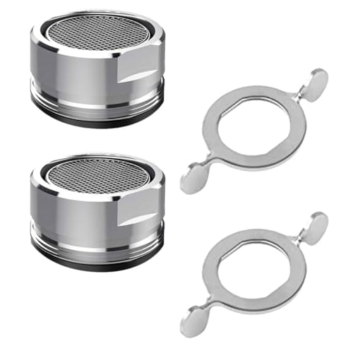 QUMIIRITY 2 Sätze Faucet Aerator Set mit Edelstahlfilter und Spanner Teiliges Set für Wasserhahn Ersatzteile Spritzwassergeschützt Geräuschreduzierend für Zuhause und Einrichtungen von QUMIIRITY
