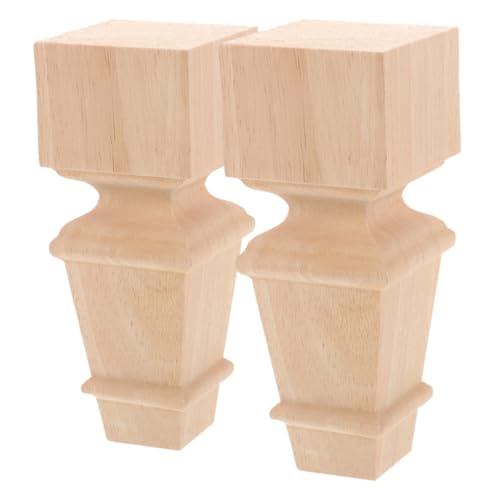 QUMIIRITY 2 Stück Holz Möbelfüße Stabile Kurze Tisch und Schrankbeine Runde Möbelbeine für Stühle Sofas Kommoden Vielseitiger Ersatz für Möbelbeine von QUMIIRITY