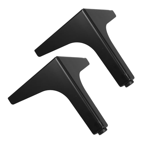 QUMIIRITY 2 Stück Metall Möbelfüße Trident Design Schwarze Möbelbeine Ersatz für Sofa Tv Schrank Nachttisch Schuhschrank mit Fußpolstern für Stabilität und Bodenschutz von QUMIIRITY