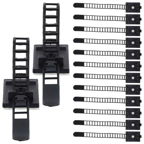 QUMIIRITY 25Stücke Einstellbare Kabelclips Selbstklebend Kabelmanagement Drahtorganisator für Zuhause und Büro und Praktisch für Schreibtisch Installation von QUMIIRITY