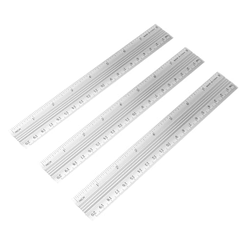 QUMIIRITY 3 Stück Aluminium Lineal Teiliges Metalllineale mit Glatter Oberfläche Robust und Langlebig für Technisches Zeichnen und Bürobedarf von QUMIIRITY