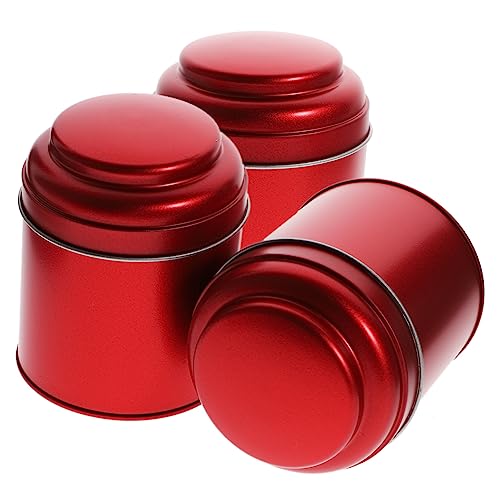 QUMIIRITY 3 Stück Aromatherapie-wachs Dose Kerzengläser Rechteckig Duftkerzendosen Kanister Behälter Mit Deckel Lose Teezinnluftdicht Duftend Lagerung Tragbar Apotheker Rot Weißblech von QUMIIRITY