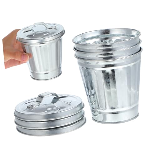 QUMIIRITY 3 Stück Mini mülleimer aus Hochwertigem mit Deckel Kompakt und Vielseitig als Tischabfalleimer Blumentopf oder Aufbewahrungsbehälter für Büro und Zuhause Leicht und Platzsparend von QUMIIRITY