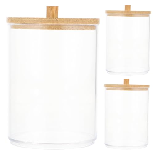 QUMIIRITY 3 Stück Teiliges Baumwollstäbchen Aufbewahrungsbox mit Bambusdeckel Organizer für Badezimmer zum Lagern von Wattebällen und Schmuck QUMIIRITY 3 Stück Teiliges Baumwollstäbchen Aufbewahrungsbox mit Bambusdeckel Organizer für Badezimmer zum Lagern von Wattebällen und Schmuck von QUMIIRITY