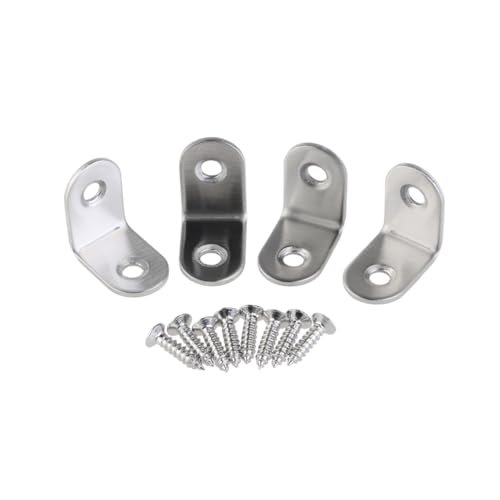 QUMIIRITY 4 Stück Edelstahl Winkelhalterung Eckschelle mit Schrauben Möbelverbinder für Heimwerker und Industrie Einfache Montage Rostfrei Stabile Verbindung von QUMIIRITY