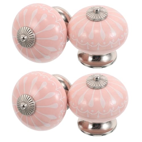 QUMIIRITY 4 Stück Einloch Möbelgriffe für Kommode Kleiderschrank Retro Stil Handgefertigte Rosa Knäufe für Heimdekoration QUMIIRITY 4 Stück Einloch Möbelgriffe für Kommode Kleiderschrank Retro Stil Handgefertigte Rosa Knäufe für Heimdekoration von QUMIIRITY