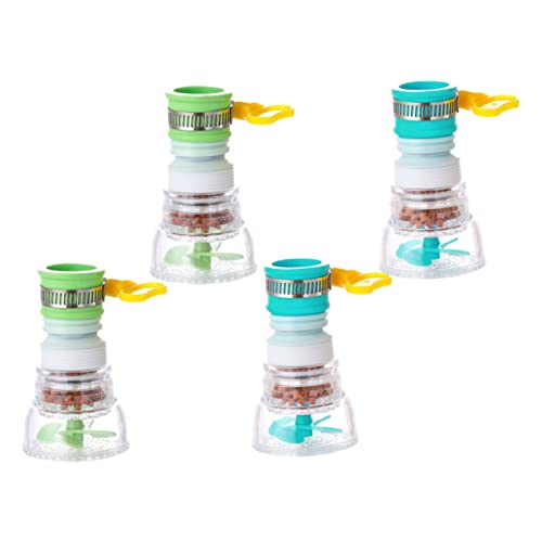 QUMIIRITY 4 Stück Teiliges Spritzwassergeschütztes Rotations Diffusor Filter für Küchenarmaturen Erweiterbarer Wasserhahnaufsatz mit Feinem Filter für Einfache und Installation von QUMIIRITY