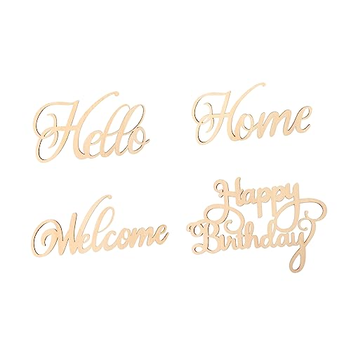 QUMIIRITY 4 Stücke Set Holz Brief Hohl Decor Home Bar Decor Englisch Brief Dekorationen von QUMIIRITY