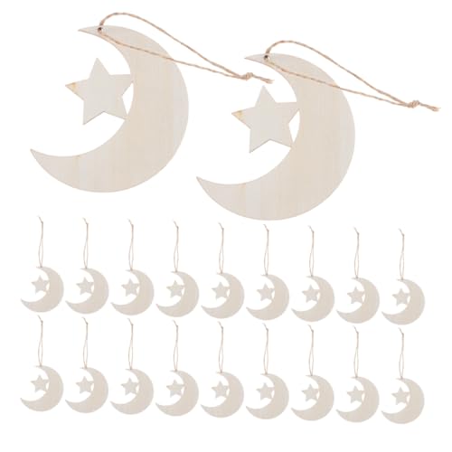 QUMIIRITY 40 Stück Mond Und Sternausschnitte Aus Holz – Unfertige Ornamente In Mond Und Sternform Holzscheiben Mit Bindfaden Für Selbstgemachte Bastelanhänger Babyparty QUMIIRITY 40 Stück Mond Und Sternausschnitte Aus Holz – Unfertige Ornamente In Mond Und Sternform Holzscheiben Mit Bindfaden Für Selbstgemachte Bastelanhänger Babyparty von QUMIIRITY
