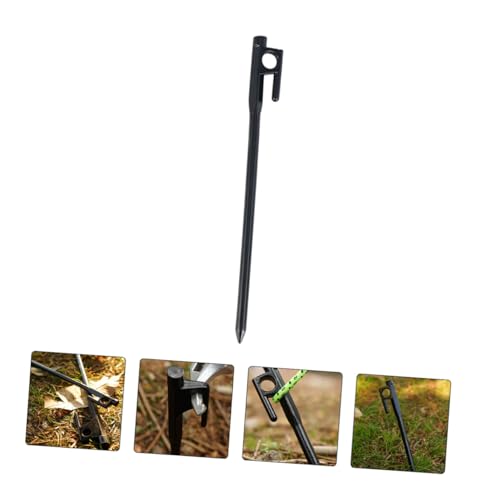 QUMIIRITY 8 Stück Teiliges Gusseisen Zeltheringe mit Rundkopf und Seilloch Robuste für Camping Zelt Markise und Outdoor Lange Heringe für Festen Halt Schnee und Hartem Boden von QUMIIRITY