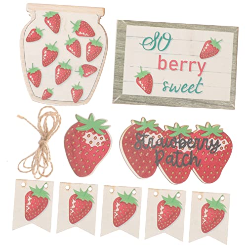 QUMIIRITY Bauernhaus Tablett Zeichen 9pc Tiered Tablett Dekorationen Erdbeere Thema Für Party Liefert von QUMIIRITY