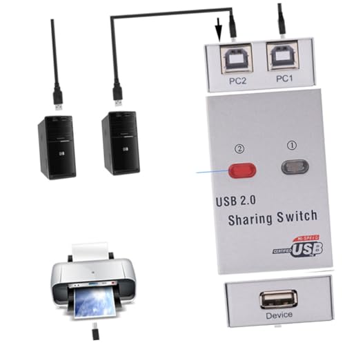 QUMIIRITY USB Drucker-Sharing-hub Automatischer USB-selector Für Scanner Und Drucker Kabelos Anschlüsse Für Kleine Büros Und Mehrfach-pc-nutzung Langlebig Und Benutzerfreundlich von QUMIIRITY