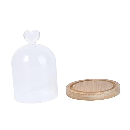 QUMIIRITY Deko Herz Glasglocke mit Holzsockel Transparente Glashaube für DIY Blumenarrangements Haltbare und Praktische Kuppel für und Dekoration im QUMIIRITY Deko Herz Glasglocke mit Holzsockel Transparente Glashaube für DIY Blumenarrangements Haltbare und Praktische Kuppel für und Dekoration im von QUMIIRITY