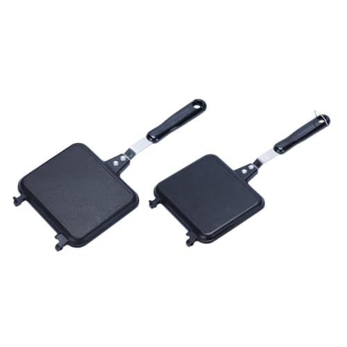 QUMIIRITY Doppelseitige Sandwichpfanne Antihaftbeschichtet Ergonomischer Griff Für Brot Toast Steak Eier Backform Küche Haushaltsgeschirr von QUMIIRITY