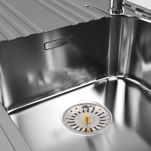 QUMIIRITY Edelstahl Spülbecken Sieb und Stopper Robustes Abflusssieb mit Glatten Kanten Multifunktionaler Küchenspülen Filter und Ablaufkorb Einfach zu Reinigen und Sicher für Badezimmer QUMIIRITY Edelstahl Spülbecken Sieb und Stopper Robustes Abflusssieb mit Glatten Kanten Multifunktionaler Küchenspülen Filter und Ablaufkorb Einfach zu Reinigen und Sicher für Badezimmer von QUMIIRITY