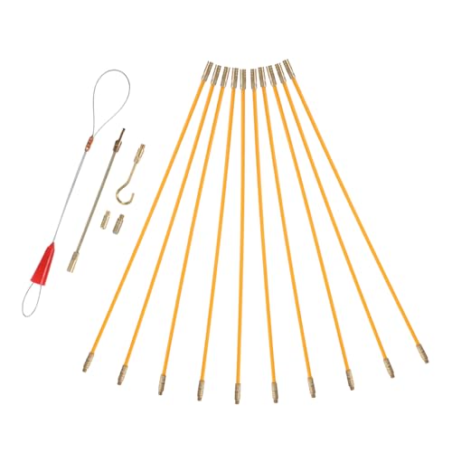 QUMIIRITY Fiberglas Kabelzieherset Teiliges Set mit Praktischem Ziehwerkzeug zum Mühelosen Verlegen von Kabeln Wände und Rohre für Elektroinstallationen DIY Projekte und Industrielle von QUMIIRITY
