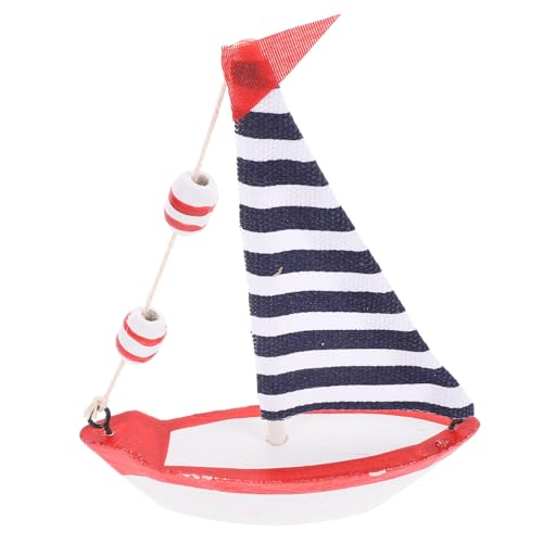 QUMIIRITY Segelboot Ornament aus Holz Nautisches Modell für Schreibtisch Mediterranes Segelschiff für Wohnzimmer und Büro Handgefertigt und Langlebig von QUMIIRITY