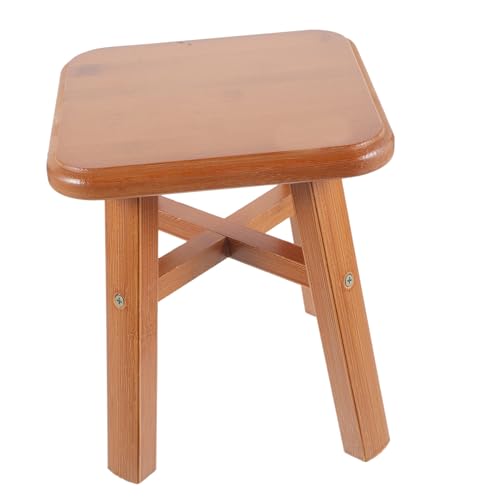 QUMIIRITY Kleiner Holzstuhl für Zuhause Stabiler Hocker aus Massivem Holz als Schuhwechselhocker im Wohnzimmer oder Schlafzimmer Leicht und Praktisch von QUMIIRITY