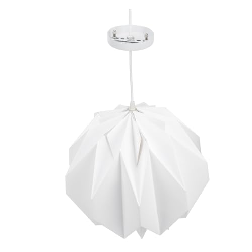 QUMIIRITY Nordische Origami Pendellampe aus Papier Moderner Lampenschirm Dekorative Innenleuchte für Wohnzimmer Esszimmer Restaurant Stilvolle Hängeleuchte mit Einfachem Design von QUMIIRITY