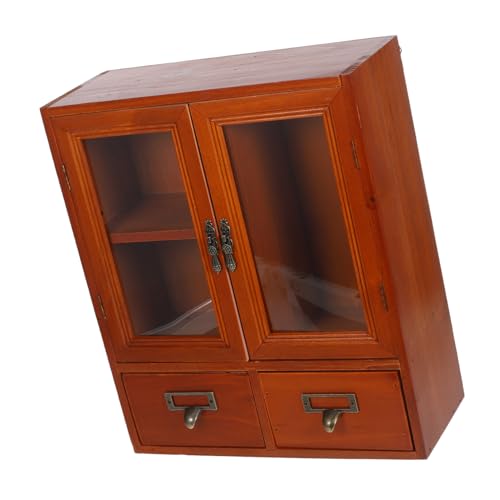QUMIIRITY Antiker Holz-wandschrank Vintage-Stil Zweitürig Aufbewahrungsschrank Aus Holz Niedriger Schrank Dekorativer Schrank Für Wandmontage von QUMIIRITY