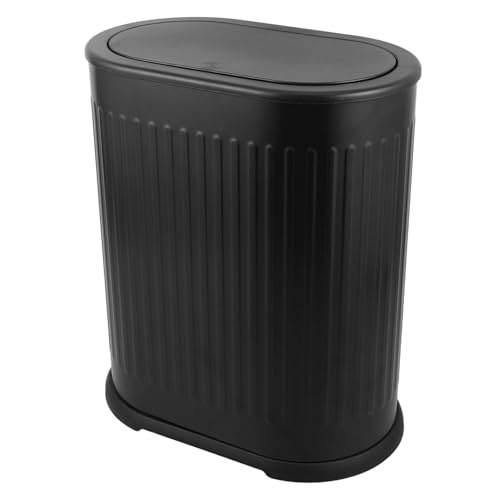 QUMIIRITY Slimer Abfalleimer mit Pressdeckel Kunststoff Müllbehälter für Enge Räume Badezimmer Schlafzimmer Wohnzimmer Geruchsversiegelt Platzsparend Stilvolles Design für Büro und Haushalt von QUMIIRITY