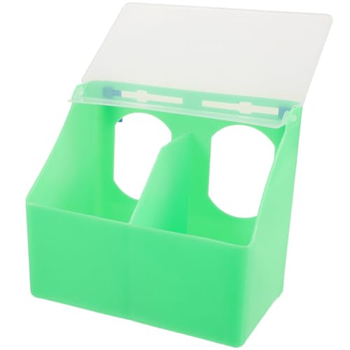 QUMIIRITY Vogelkäfig Futterbox mit Deckel Fach Futterspender Hängend Verspritzen Verschließbar Futtersilo für Wellensittiche und Tauben Einfach zu Montieren Futternapf Zubehör von QUMIIRITY