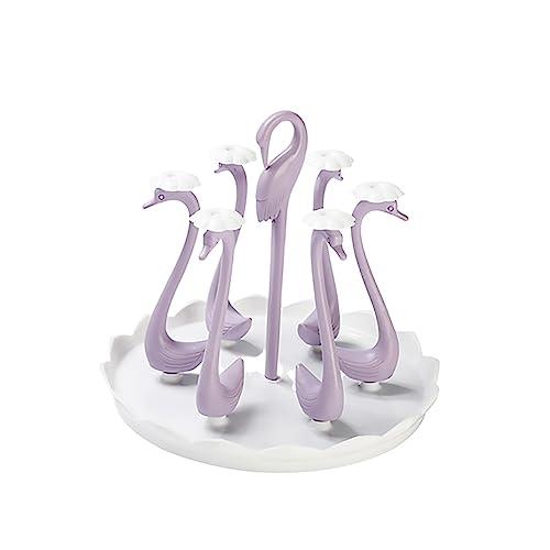 QUMIIRITY Wasserbecherhalter mit Stangen Runder Becherständer im Schwan Design für Zuhause zur Aufbewahrung und Präsentation von Tassen und Gläsern von QUMIIRITY