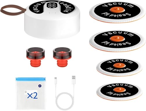QUMOX Elektrische Vakuumpumpe wiederaufladbar – Universal-Pumpe mit Deckel & Taschen, Absaugung -60 kPa, USB-C, Bedienung mit einer Taste, Lebensmittelaufbewahrung für Gläser, Behälter & Beutel So QUMOX Elektrische Vakuumpumpe wiederaufladbar – Universal-Pumpe mit Deckel & Taschen, Absaugung -60 kPa, USB-C, Bedienung mit einer Taste, Lebensmittelaufbewahrung für Gläser, Behälter & Beutel So von QUMOX