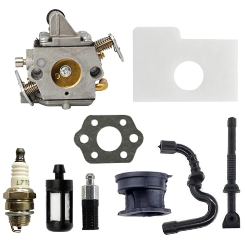 QUNFD Vergaser-Kit passend for C1Q-S57 for 017 018 MS170 MS180 Kettensägen-Motorteile 11301200603 Filter Kraftstoffzündkerze von QUNFD