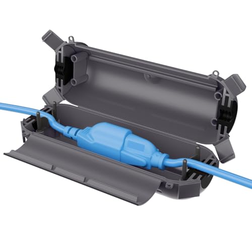 QUOBAS Verlängerungskabelabdeckung für den Außenbereich, wetterfeste elektrische Anschlussbox mit abschließbaren Riegeln und Befestigungslöchern für Außensteckdosen, Stecker, Steckdosen QUOBAS Verlängerungskabelabdeckung für den Außenbereich, wetterfeste elektrische Anschlussbox mit abschließbaren Riegeln und Befestigungslöchern für Außensteckdosen, Stecker, Steckdosen von QUOBAS