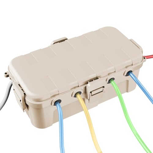 QUOBAS Wasserdichte Elektrobox für den Außenbereich, elektrische Anschlussbox mit 6 Kabelanschlüssen, wetterfeste Verlängerungskabelabdeckung für Steckdosenleisten & Urlaubsbeleuchtung QUOBAS Wasserdichte Elektrobox für den Außenbereich, elektrische Anschlussbox mit 6 Kabelanschlüssen, wetterfeste Verlängerungskabelabdeckung für Steckdosenleisten & Urlaubsbeleuchtung von QUOBAS