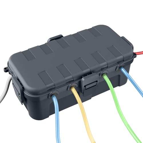 QUOBAS Wasserdichte Elektrobox für den Außenbereich, elektrische Anschlussbox mit 6 Kabelanschlüssen, wetterfeste Verlängerungskabelabdeckung für Steckdosenleisten und Urlaubslichter QUOBAS Wasserdichte Elektrobox für den Außenbereich, elektrische Anschlussbox mit 6 Kabelanschlüssen, wetterfeste Verlängerungskabelabdeckung für Steckdosenleisten und Urlaubslichter von QUOBAS