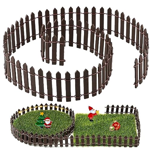 Miniatur Wichtel Zubehör, Mini Zaun Holz Puppenhaus Wichteltür Deko Braun Gartenzaun Holzzaun zum Basteln, 90x5cm Wichtel Haus DIY Dekoration Weihnachten für Miniatur Fee Garten Modellbau Blumentopf Miniatur Wichtel Zubehör, Mini Zaun Holz Puppenhaus Wichteltür Deko Braun Gartenzaun Holzzaun zum Basteln, 90x5cm Wichtel Haus DIY Dekoration Weihnachten für Miniatur Fee Garten Modellbau Blumentopf von QUOHE