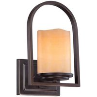 Quoizel - gebraucht] Wandleuchte Aldora Wandlampe Wandlicht Flurleuchte E27 Mit Onyx Schirm B-Ware von QUOIZEL