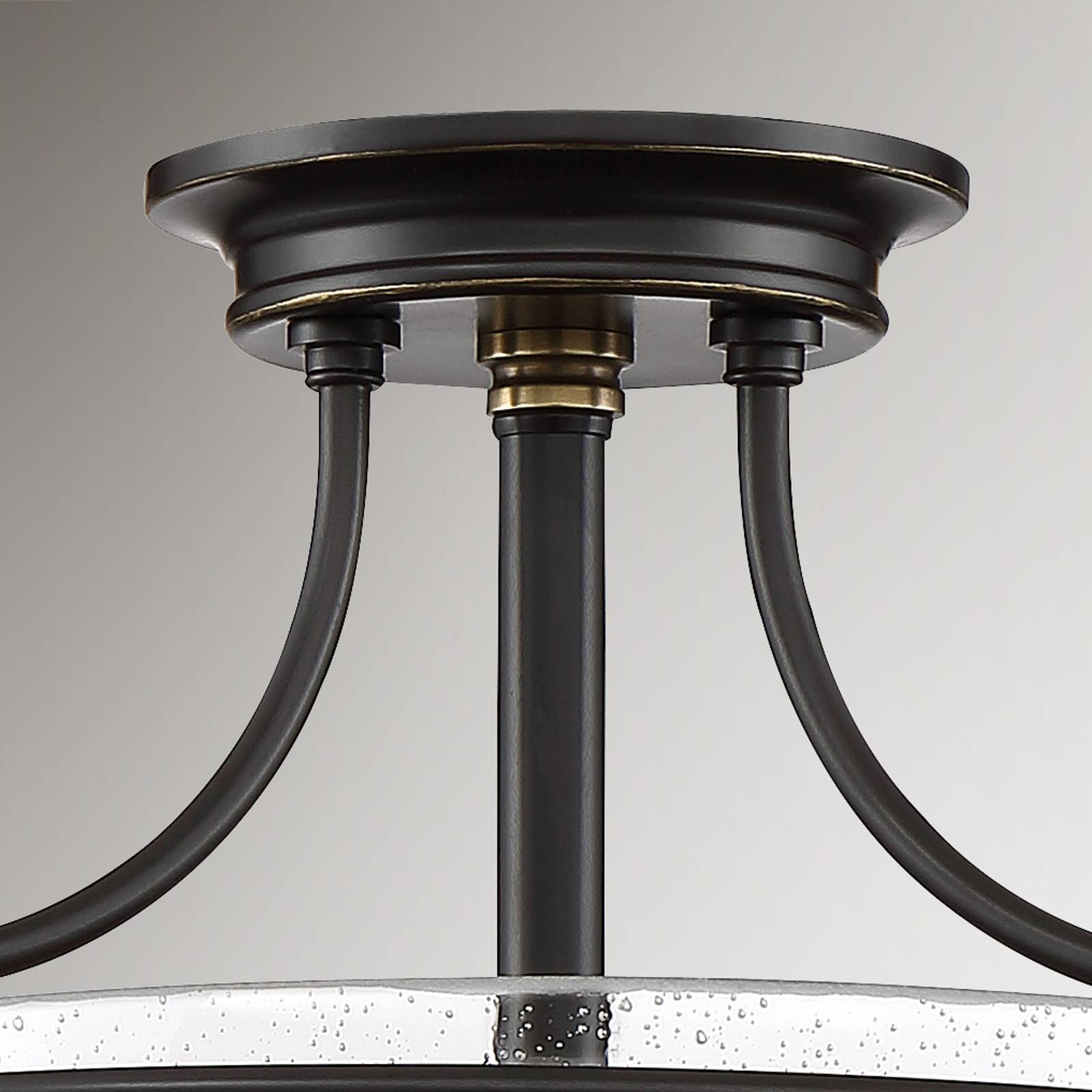 Deckenlampe Griffin mit Abstand, Ø 42 cm, bronze/klar von QUOIZEL