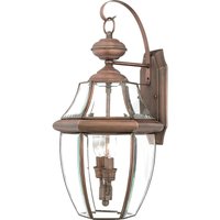 Quoizel - QZ-NEWBURY2-L-AC Wandleuchte Newbury 2xE14 60W Messing Kupfer, Glas H:53,1cm B:26,4cm IP44 dimmbar von QUOIZEL