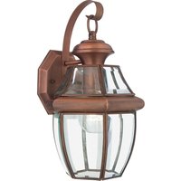 Quoizel - QZ-NEWBURY2-M-AC Wandleuchte Newbury 1xE27 100W Messing Kupfer, Glas H:35,6cm B:20,3cm IP44 dimmbar von QUOIZEL