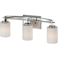 QZ-TAYLOR3-BATH Wandleuchte Taylor 3x3W led G9 Stahl poliert chrom, Opalglas H:19,1cm B:53,3cm IP44 3000K - Quoizel von QUOIZEL