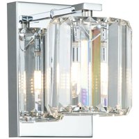 QZ-DIVINE1-PC-BATH Badezimmerleuchte Divine G9 led 3.5W IP44 Stahl, Kristall & Glas Chrom poliert L:15.2cm B:12cm Ø12cm - Quoizel von QUOIZEL