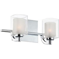 Quoizel QZ-KOLT2-PC-BATH Badezimmerleuchte Kolt G9 LED 3.5W IP44 Stahl, Opal und klares Glas Chrom poliert L:16.5cm B:33.1cm Ø33.1cm von QUOIZEL